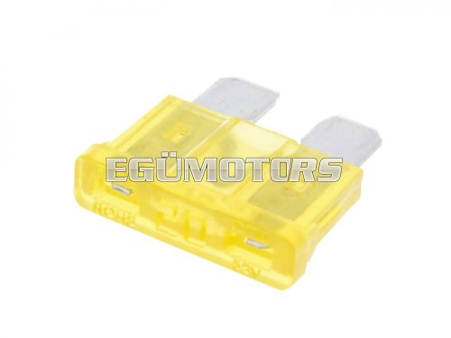 blade fuse flat 19.2mm 20A yellow in color