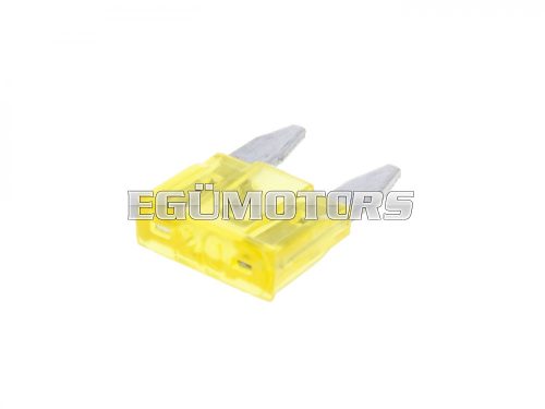 mini blade fuse flat 11.1mm 20A yellow in color