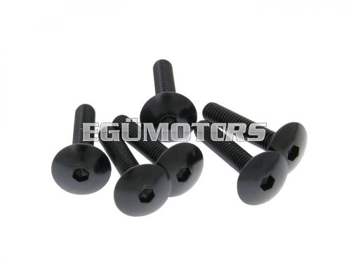 fairing screws hex socket head - anodized aluminum black - set of 6 pcs - M6x30