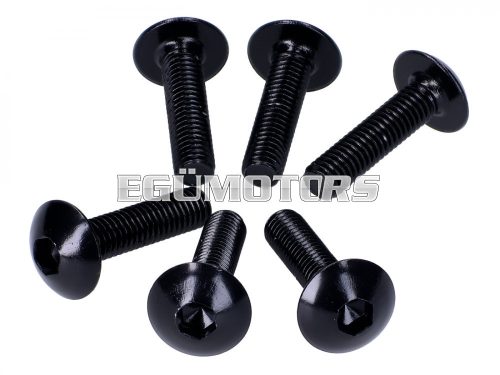 fairing screws hex socket head - anodized aluminum black - set of 6 pcs - M5x20