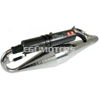 Stage6 Pro Replica kipufogó, Króm/karbon, Piaggio