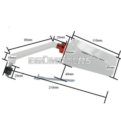 Stage6 F1 tükör, bal, króm