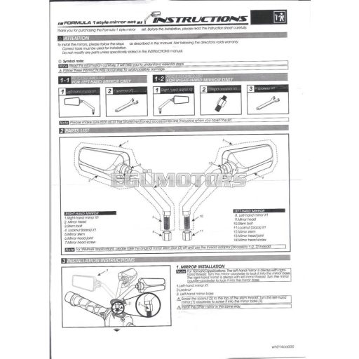 Stage6 F1 tükör, bal, króm