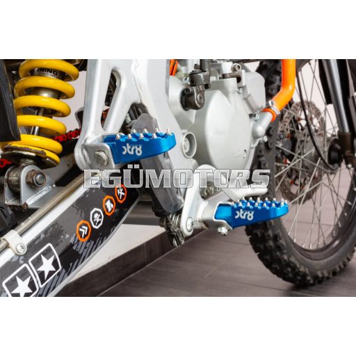 STR8 MX Evo CNC lábtartó készlet kék, Derbi