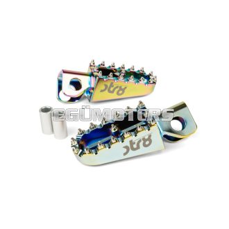 STR8 MX Evo CNC lábtartó készlet neokróm, Derbi