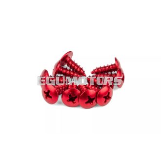 STR idomcsavar készlet, alu, M4x12 piros, 10 db