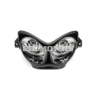 STR8 dupla fényszóró fekete, Yamaha Aerox