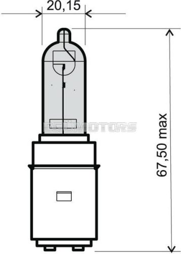 Osram fényszóró izzó BA20D, 35/35W (halogén)