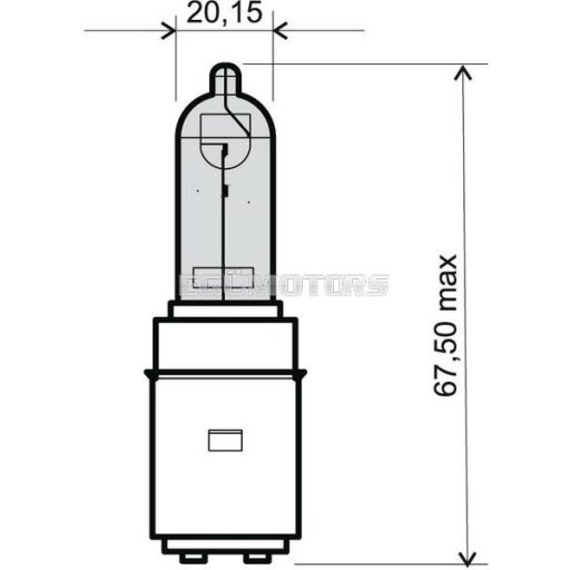 Osram fényszóró izzó BA20D, 35/35W (halogén)